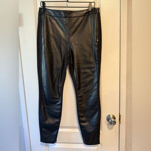 WHBM “The Legging” Faux Leather Moto Zip Pants